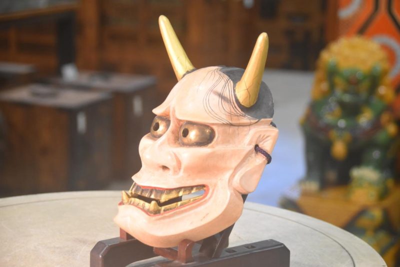 Japanese Wooden Devil Noh Mask Height:250mm