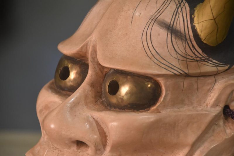 Japanese Wooden Devil Noh Mask Height:250mm - Image 2