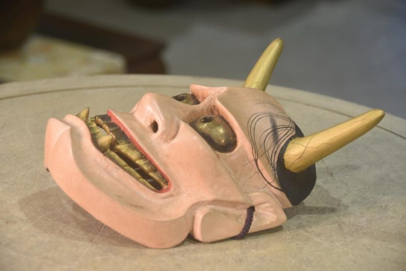 Japanese Wooden Devil Noh Mask Height:250mm - Image 4