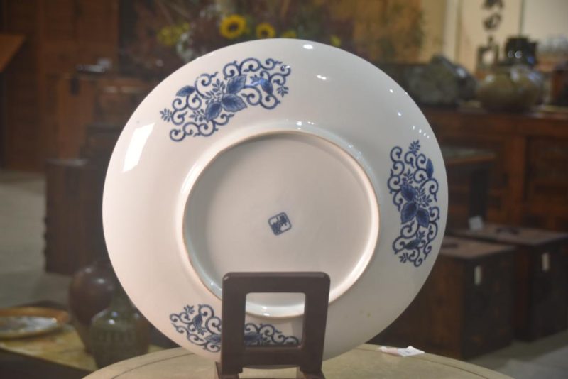 Japanese Blue and White Plate Width:412mm - Image 5