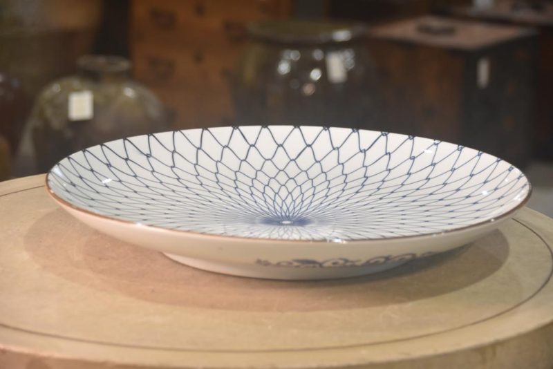 Japanese Blue and White Plate Width:412mm - Image 3