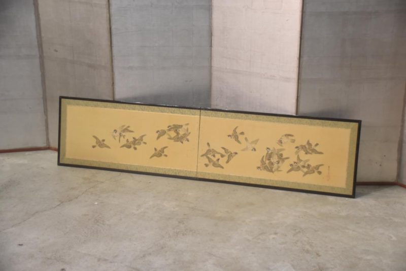 Japanese 2 Panel Birds Screen Width:1860mm