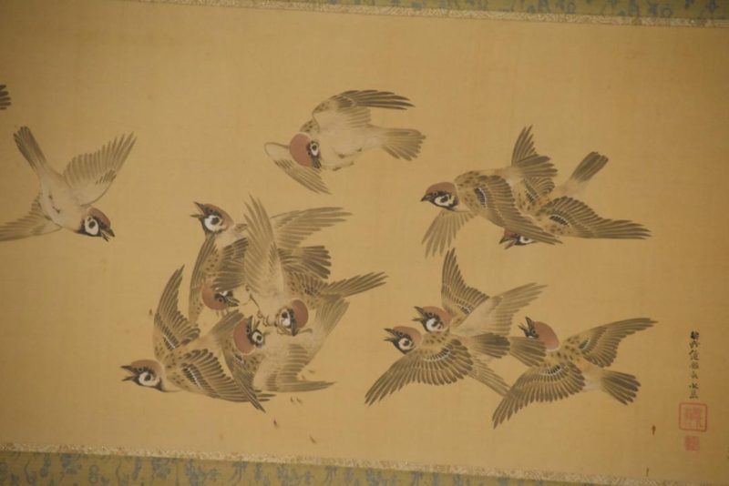 Japanese 2 Panel Birds Screen Width:1860mm - Image 2
