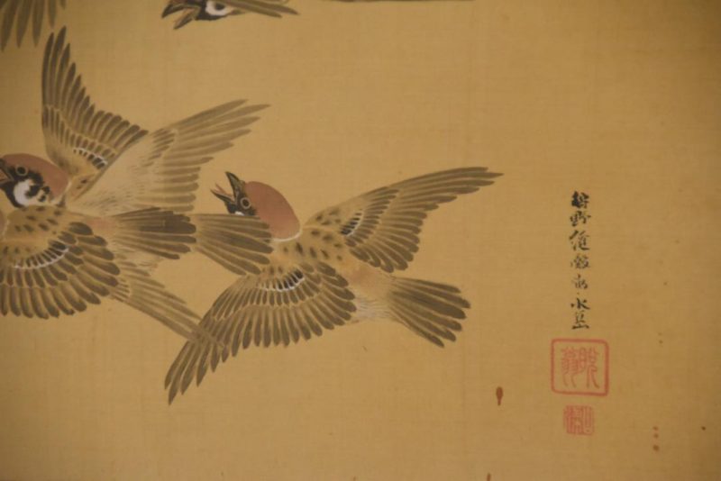 Japanese 2 Panel Birds Screen Width:1860mm - Image 4