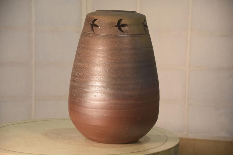 Japanese Bizen Pottery Vase Height:380mm
