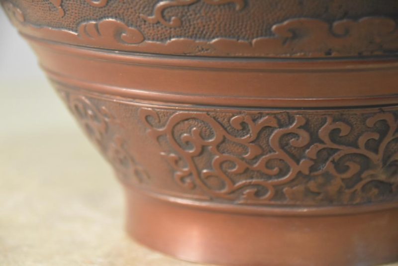 Japanese Bronze Vase with Phoenix Width:230mm - Image 8