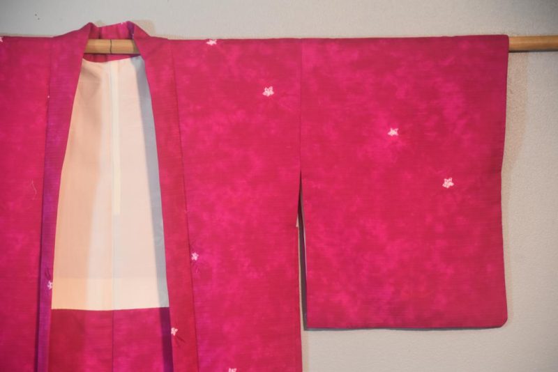 Sizzling Cerise Silk Vintage Japanese Haori Jacket - Image 4