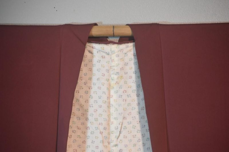 Deep Maroon Vintage Japanese Silk Haori Jacket - Image 7