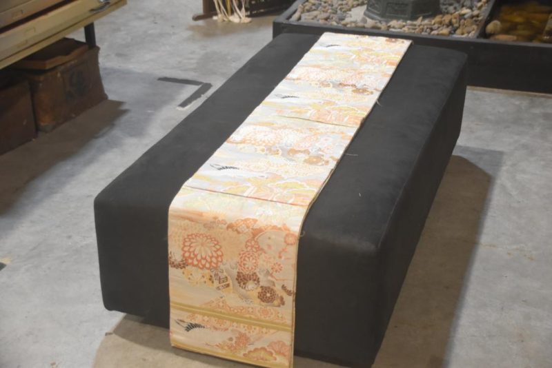 Japanese Vintage Silk Maru Obi Sash Length:4000mm