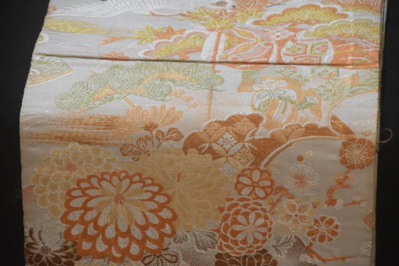 Japanese Vintage Silk Maru Obi Sash Length:4000mm - Image 2