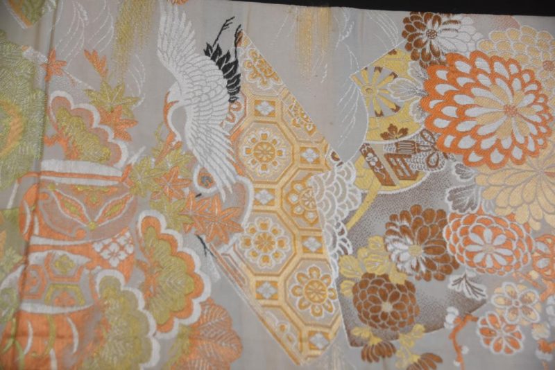 Japanese Vintage Silk Maru Obi Sash Length:4000mm - Image 6