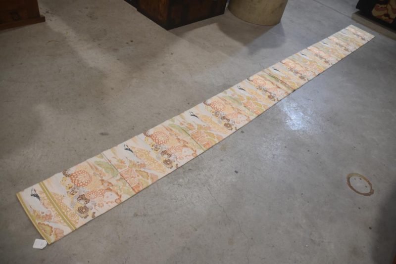 Japanese Vintage Silk Maru Obi Sash Length:4000mm - Image 4