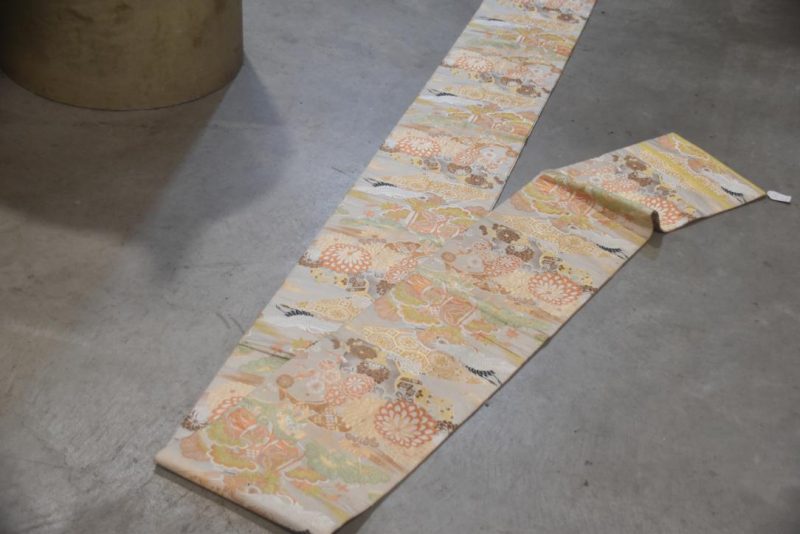 Japanese Vintage Silk Maru Obi Sash Length:4000mm - Image 3