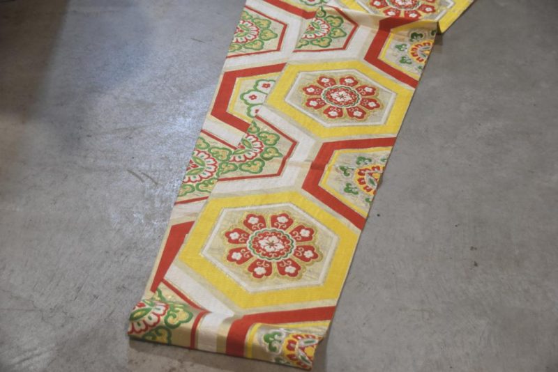Vintage Silk Maru Obi Sash Length:4000mm - Image 3