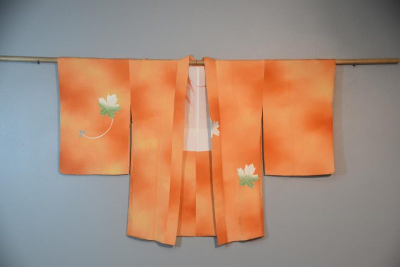 Peach Swirl Silk Vintage Japanese Haori Jacket - Image 6