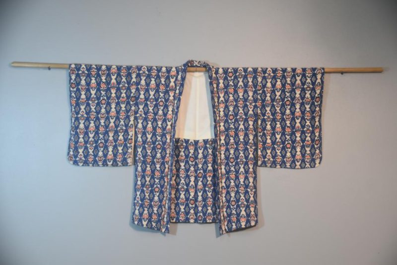 Blue Silk Vintage Japanese Haori Jacket - Image 6