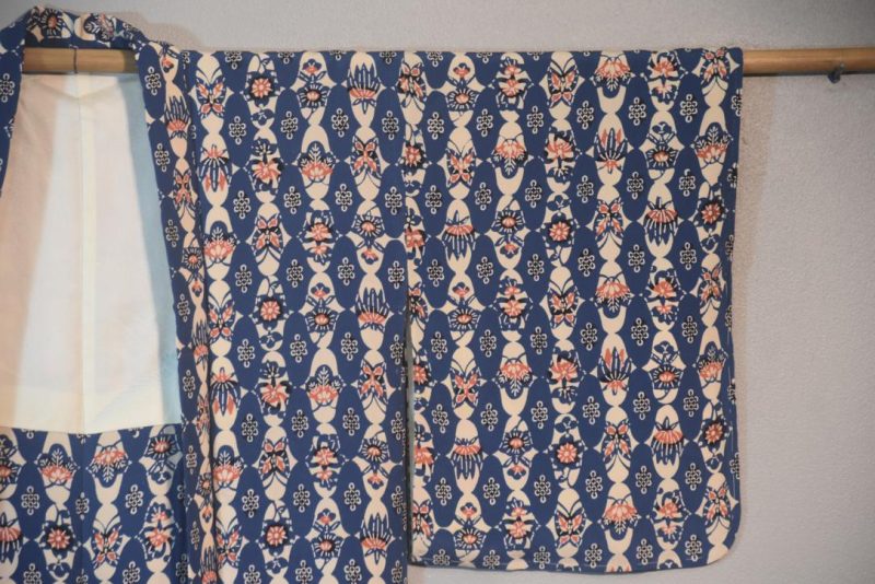 Blue Silk Vintage Japanese Haori Jacket - Image 3