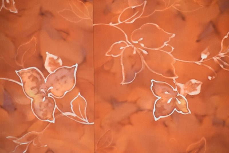 3D Caramel Silk Vintage Japanese Haori Jacket - Image 2