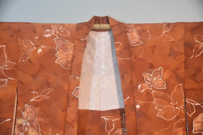 3D Caramel Silk Vintage Japanese Haori Jacket - Image 3