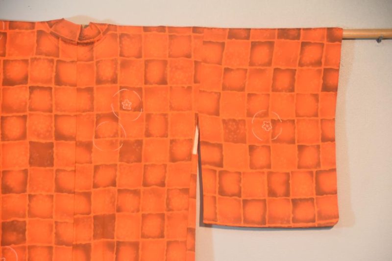 Wild Checks Vintage Japanese Silk Haori Jacket - Image 6