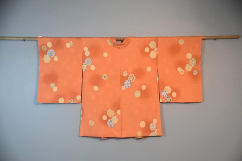 Apricot Motifs Vintage Japanese Silk Haori Jacket