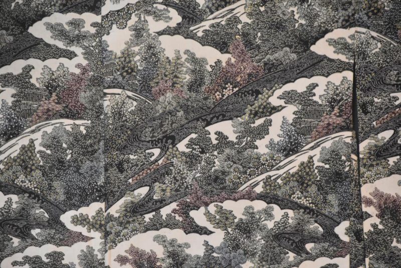 Forest Vintage Japanese Silk Haori Jacket - Image 2