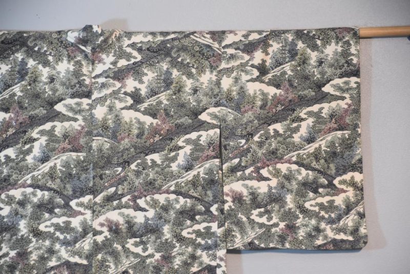 Forest Vintage Japanese Silk Haori Jacket - Image 6