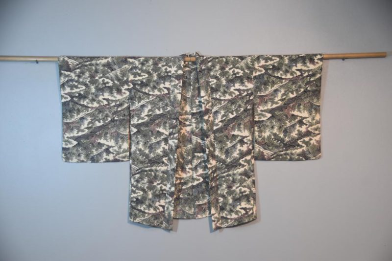 Forest Vintage Japanese Silk Haori Jacket - Image 4