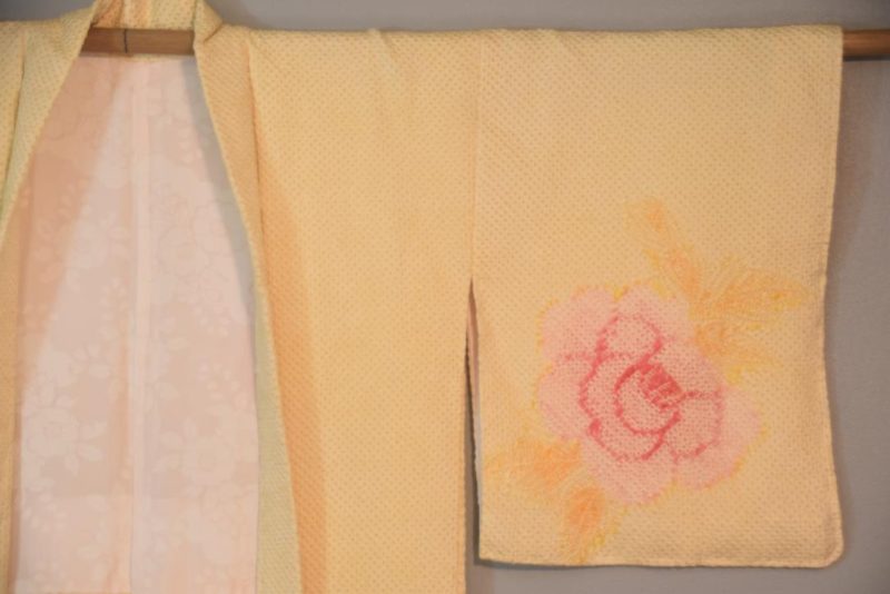 Lemon Vintage Japanese Silk Shibori Haori Jacket - Image 3