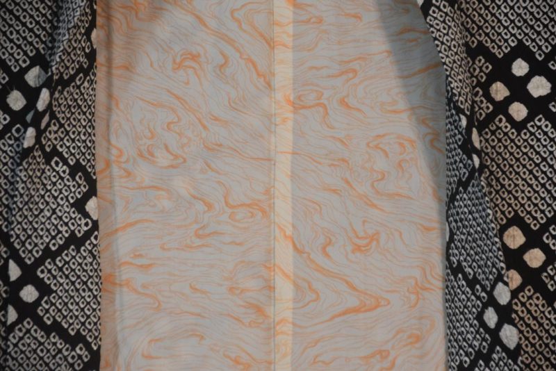 Black and White Vintage Japanese Silk Shibori Haori Jacket - Image 5