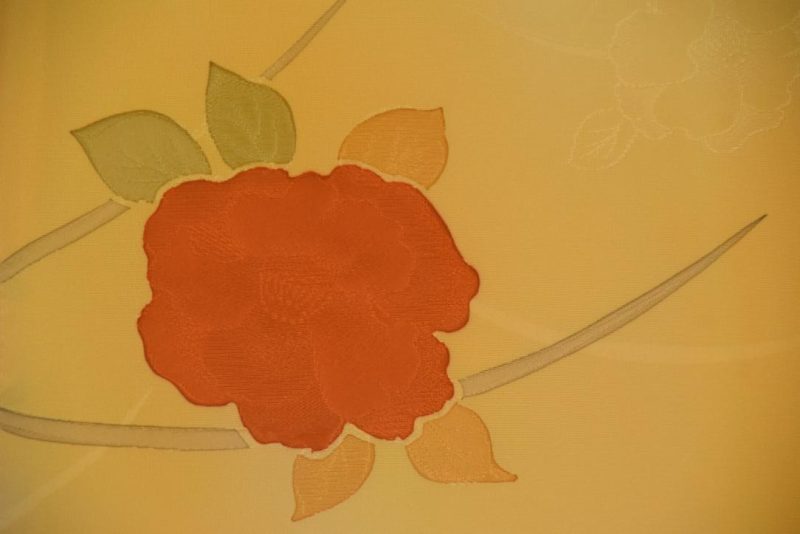 Yellow Floral Silk Vintage Japanese Haori Jacket - Image 2