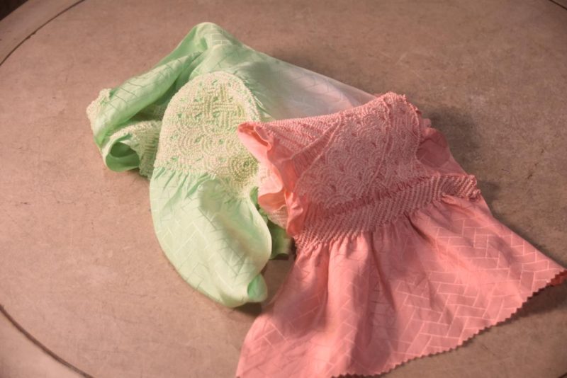 Japanese Mint Pink Shibori Obi Silk Sash Length:1400mm - Image 4