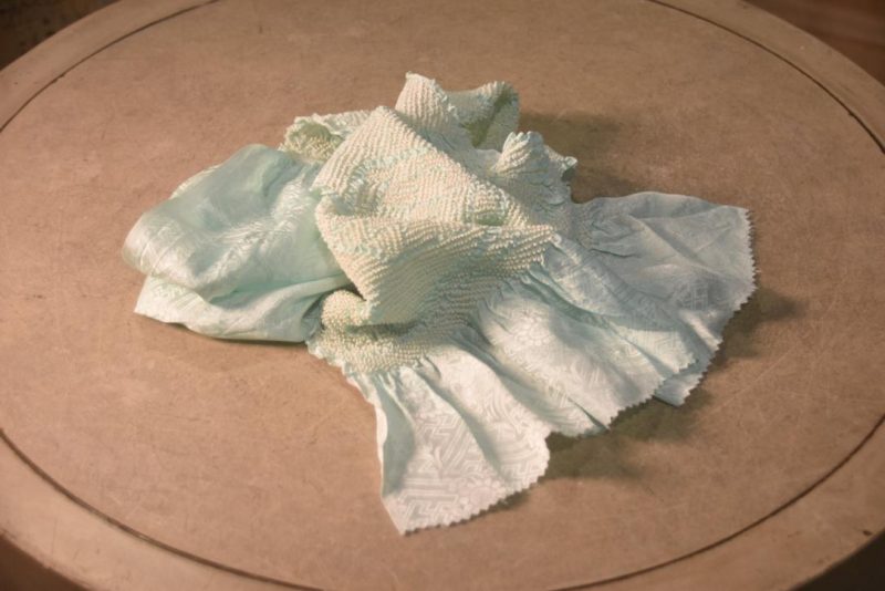 Japanese Arctic Blue Shibori Obi Silk Sash Length:1320mm