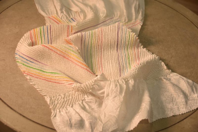 Japanese Rainbow Shibori Obi Silk Sash Length:1390mm - Image 3