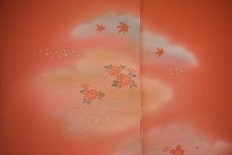 Warm Peach Vintage Japanese Silk Haori Jacket - Image 2