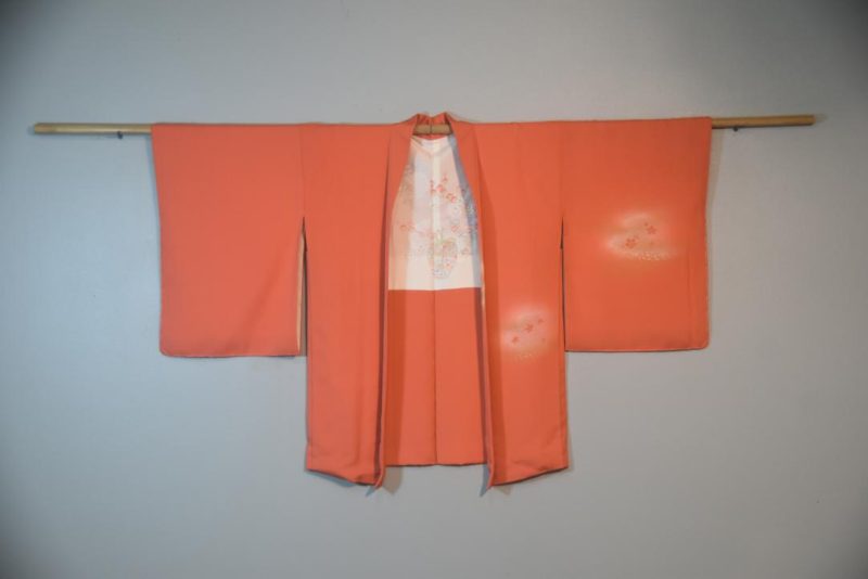 Warm Peach Vintage Japanese Silk Haori Jacket - Image 5