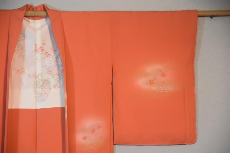 Warm Peach Vintage Japanese Silk Haori Jacket - Image 3