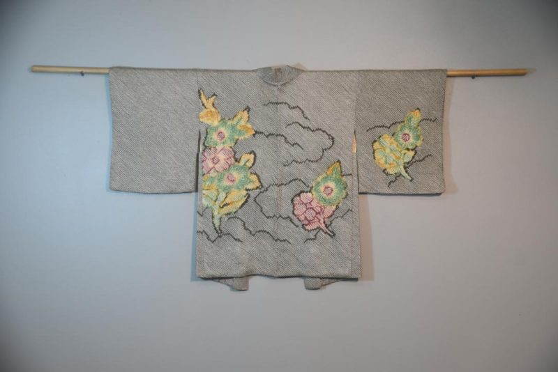 Shibori Botanical Vintage Japanese Silk Haori Jacket