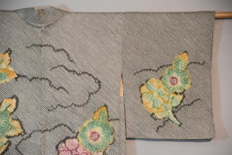 Shibori Botanical Vintage Japanese Silk Haori Jacket - Image 6