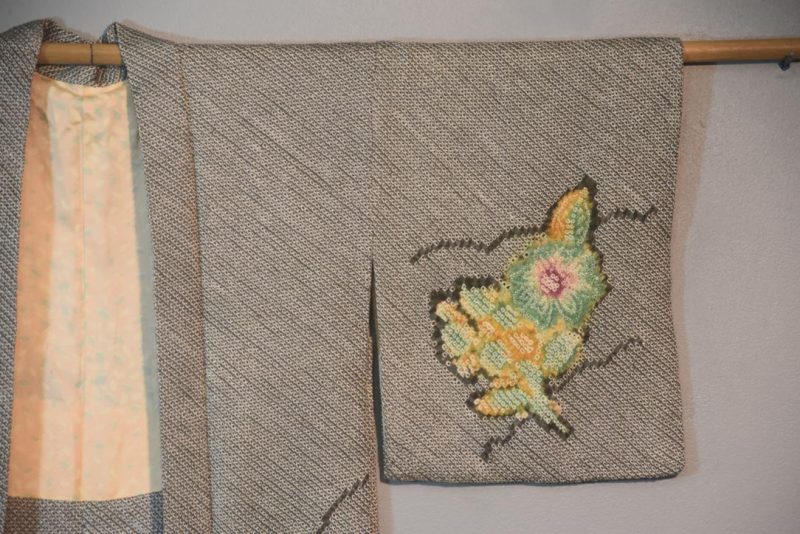 Shibori Botanical Vintage Japanese Silk Haori Jacket - Image 5