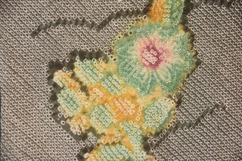 Shibori Botanical Vintage Japanese Silk Haori Jacket - Image 3