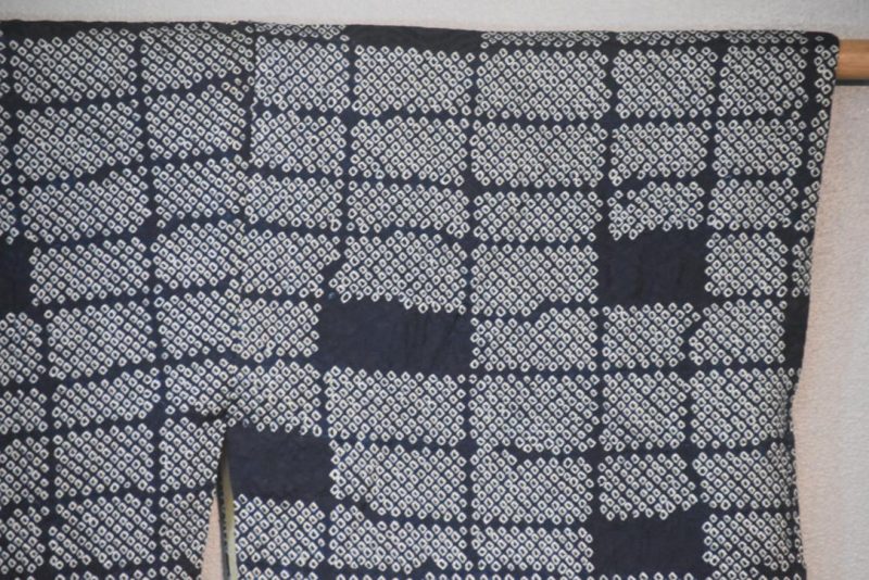 Navy Shibori Vintage Japanese Haori Jacket - Image 6