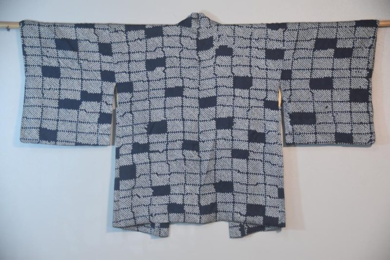 Navy Shibori Vintage Japanese Haori Jacket - Image 3