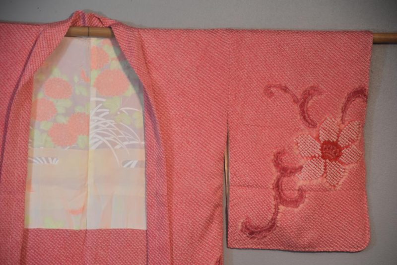 Shibori Hot Pinks Vintage Japanese Silk Haori Jacket - Image 6