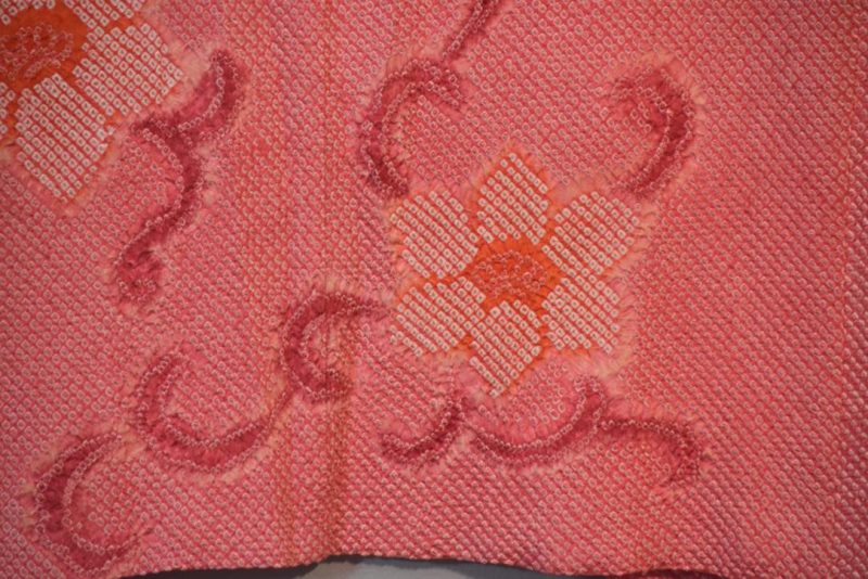 Shibori Hot Pinks Vintage Japanese Silk Haori Jacket - Image 2