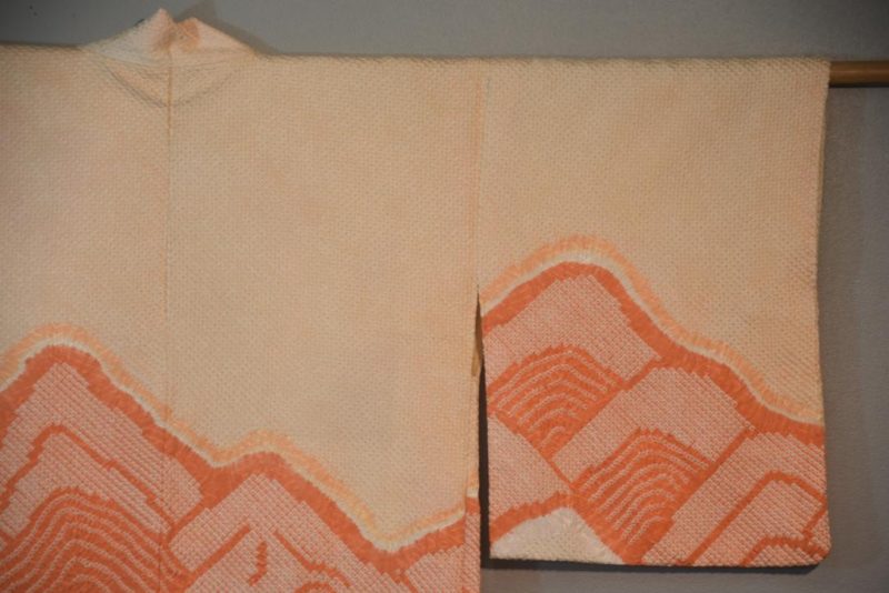 Apricot Mountainscape Vintage Japanese Silk Haori Jacket - Image 10