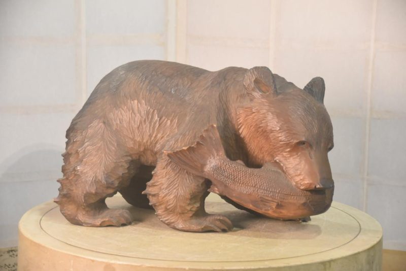 Carved Wooden Hokkaido Bear Width:400mm