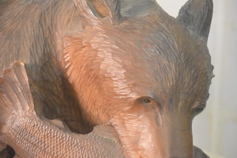 Carved Wooden Hokkaido Bear Width:400mm - Image 2
