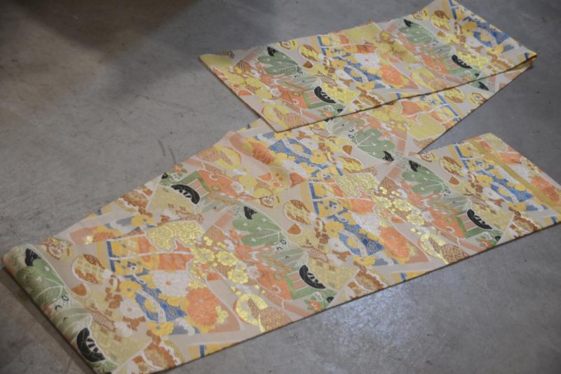Japanese Vintage Silk Maru Obi Sash Table Runner Length:4000mm - Image 4