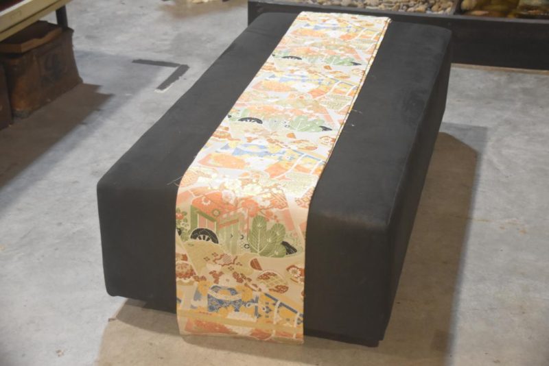 Japanese Vintage Silk Maru Obi Sash Table Runner Length:4000mm